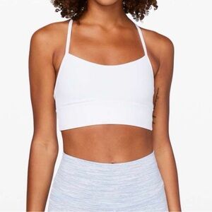 Lululemon Flow Y Long Line Sports Bra White